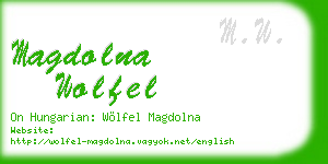 magdolna wolfel business card